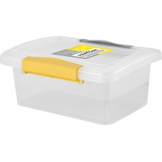 Ящик для хранения Laconic mini прозр. с защел. 0,85л (Желт/сер) (BQ2491ЖТСЕР)